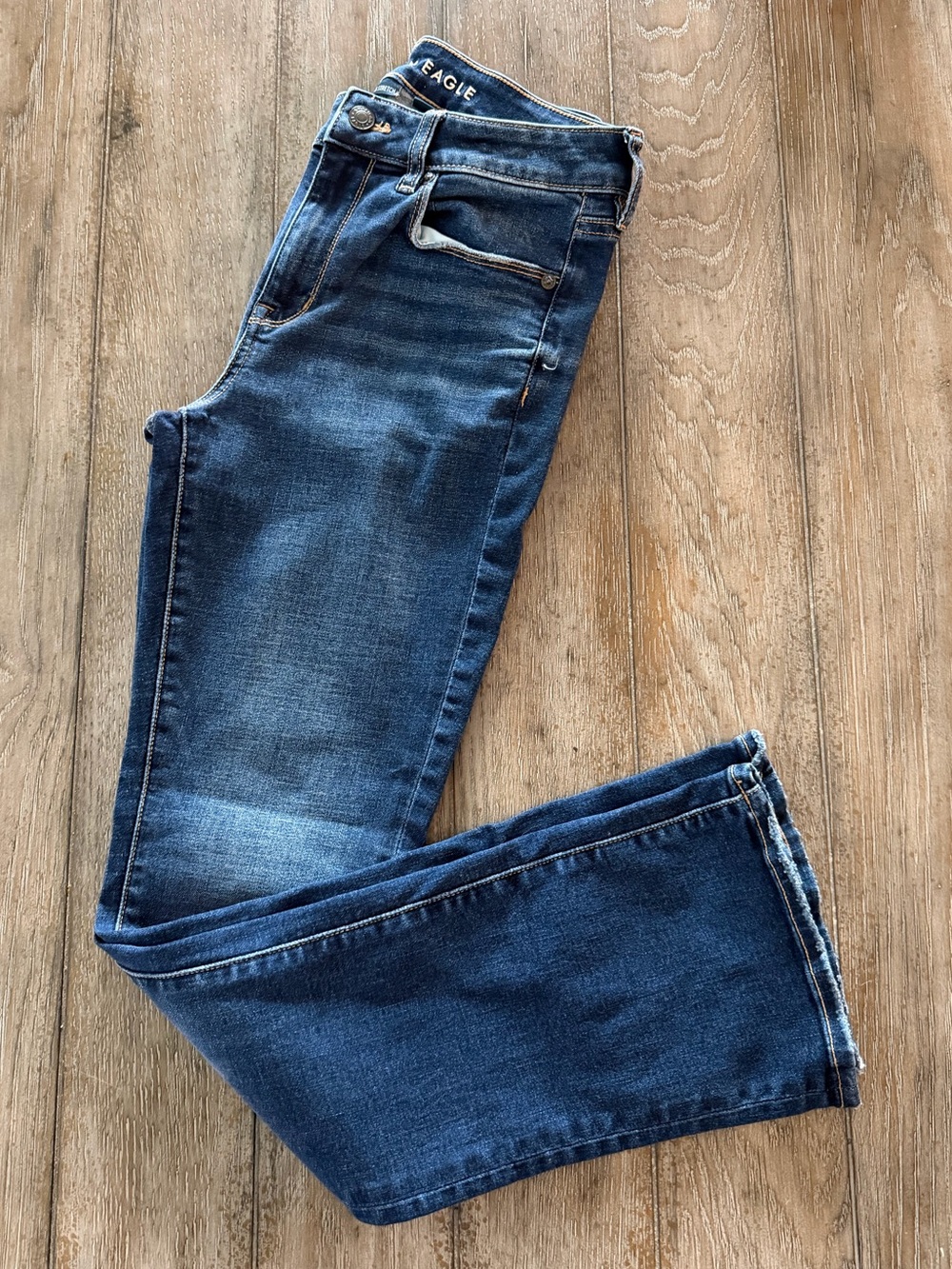American Eagle Outfitters Women's Indigo High Rise Skinny kick Jeans